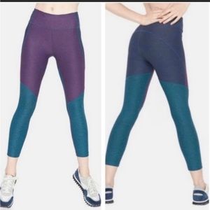 Outdoor Voices Purple & Blue Colorblock Leggings